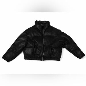 Coffee Shop New York Women’s Black Cropped Puffer Jacket